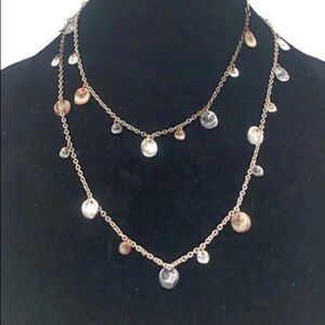 Etienne Aigner Long Multi-sized Disc Necklace